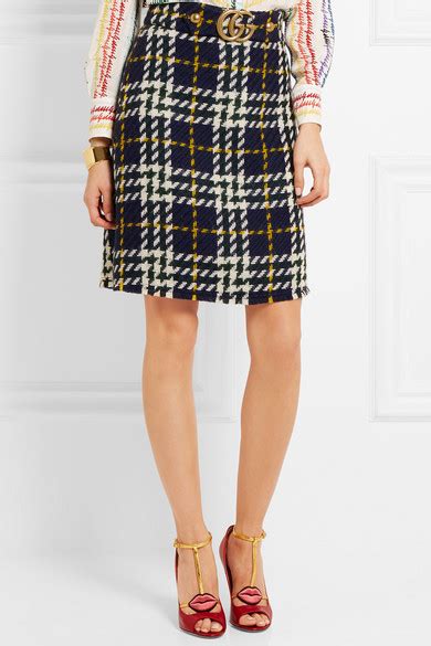 gucci plaid shoes|gucci skirt denim.